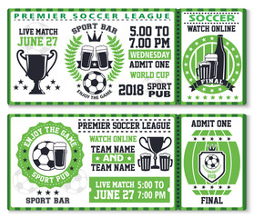 Wall Mural - Soccer or football sport game ticket template