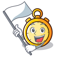 Sticker - With flag chronometer character cartoon style