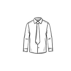 Sticker - Vector hand drawn business shirt outline doodle icon. Attire sketch illustration for print, web, mobile and infographics isolated on white background.