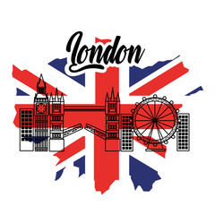 Sticker - london flag england toruism travel landmark symbol vector illustration