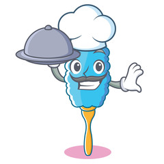 Poster - Chef with food feather duster character cartoon