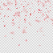 Scattered Sakura petals on transparent background. EPS 10 vector
