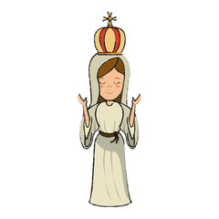 Poster - Virgin mary cartoon icon vector illustration graphic design