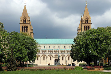 Sticker - the Cathedral of Pecs Hungary landmark