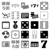 Fototapeta  - Set of 25 number filled and outline icons