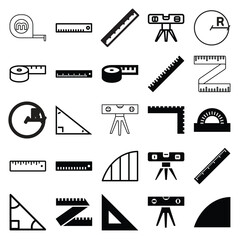 Wall Mural - set of 25 ruler filled and outline icons