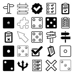 Canvas Print - Set of 25 choice filled and outline icons