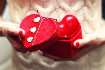 Wall Mural - hand valentine heart box