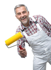 Smiling professional painter portrait