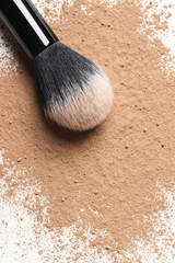 Poster - Facial loose powder and makeup brush