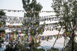 Hundreds of Buddhist Prayer Flags Hung in Trees in Bir, India