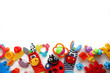 © dyageleva - Children's toys and accessorieson a White background.view from above