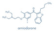 © molekuul.be - Amiodarone antiarrhythmic drug molecule. Skeletal formula.