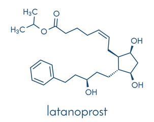 Wall Mural - Latanaprost glaucoma drug molecule. Skeletal formula.