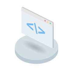 Source code isometric vector icon