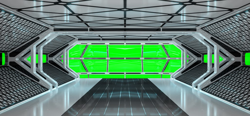 Canvas Print - spaceship bright interior with 3d rendering