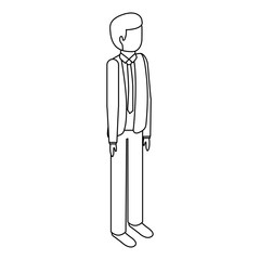 Sticker - businessman isometric character male adult vector illustration