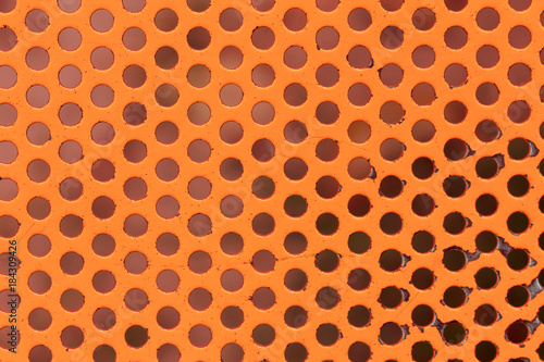 Orange Painted Circle Perforated Metal Panel Texture And Background Stock Photo Adobe Stock