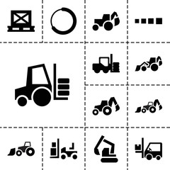 Poster - Loader icons. set of 13 editable filled loader icons