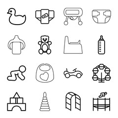 Sticker - Set of 16 childhood outline icons