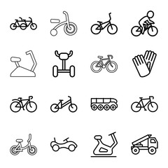 Sticker - Set of 16 bicycle outline icons