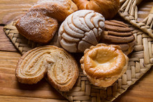 Mexican Sweet Bread On Wooden Background