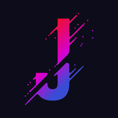 Wall Mural - Alphabet letter, stylized colorful liquid ink font. Vector