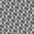 Abstract 3d seamless geometric pattern. Black, white, gray background. Rectangle, square and stripes shapes.