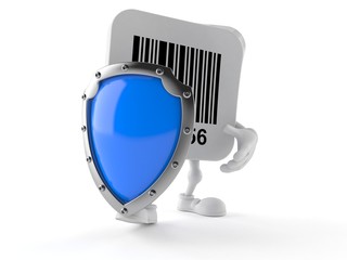 Poster - Barcode character with shield