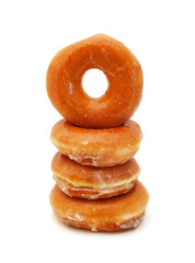 Wall Mural - sugary donut isolated on a white background