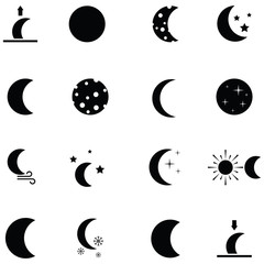 Wall Mural - moon icon set