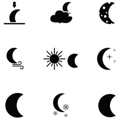 Sticker - moon icon set