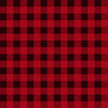 Lumberjack Plaid Seamless Pattern In Red, Black