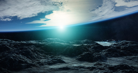 Leinwandbilder - Astronauts exploring an asteroid 3D rendering elements of this image furnished by NASA