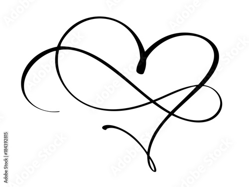 Fotomural Vintage heart and infinity for Valentines and wedding day vector illustration as design element