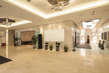 hotel lobby interior in seoul, korea.