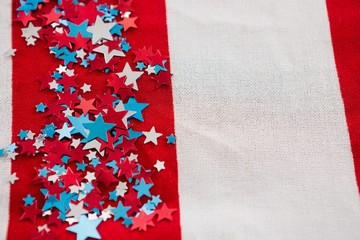 Wall Mural - Star shape decoration arranged on American flag