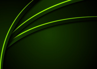 Dark green corporate background with glow neon lines