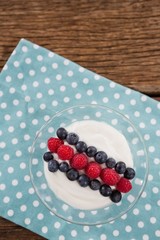 Wall Mural - Fruit ice cream on wooden table