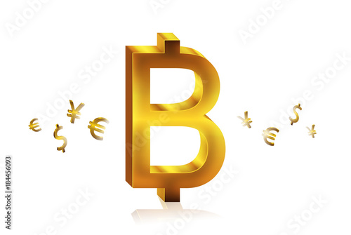 Golden Baht Currency Symbols Forex Trading Concept Buy This Stock - 