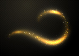 Wall Mural - golden glittering magic fairy circle shape design element