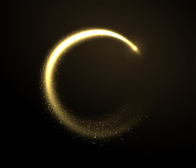 Wall Mural - sparkle glitter rounded tail. glow dust wave in the air