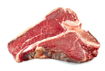 fresh raw T bone steak