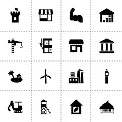 Wall Mural - Building icons. vector collection filled building icons