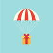 Delivery concept with parachute flat design