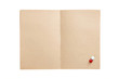© dohee - craft book spread with button isolated on the white background.