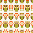 seamless owl cartoon pattern