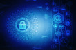 © deepagopi2011 - 2d illustration Safety concept: Closed Padlock on digital background
