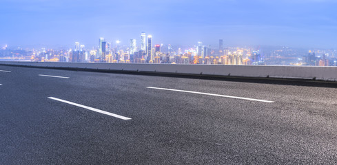 Urban construction roads and skyline