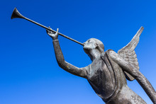 Angel Trumpeter Isolated Against Blue Sky